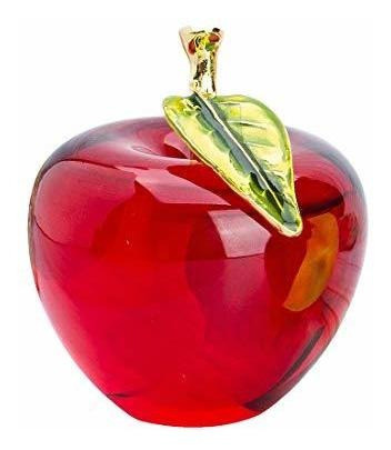 Manzana De Cristal Adorno Pisapapeles  /roja 0