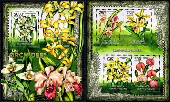 2012 Flora Flores Orquideas- Africa Central (2 Bloques) Mint 0
