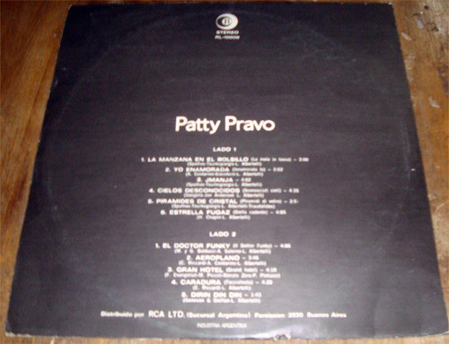 Patty Pravo - Patty Pravo Lp Argentino Kktus 1