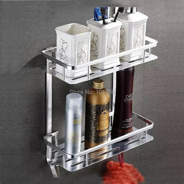 Organizador Ducha Doble Estante Baño Inoxidable Aluminio 1