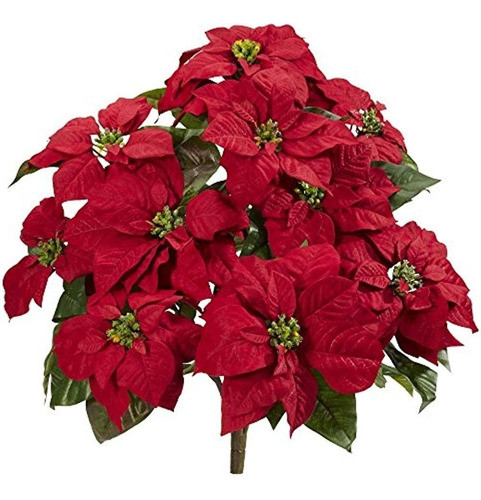 Casi Natural 24? Poinsettia (juego De 2) Planta Artificial, 0