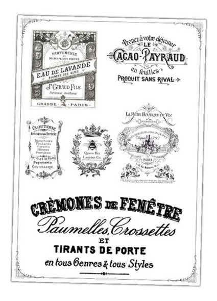 #21 - Etiquetas Vintage - Lámina Para Transferencias 30 X 40 0