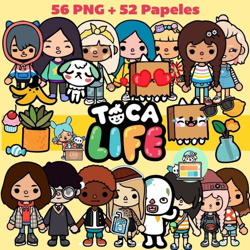 Kit Digital Toca Life Clipart Png + Papeles Digitales 0