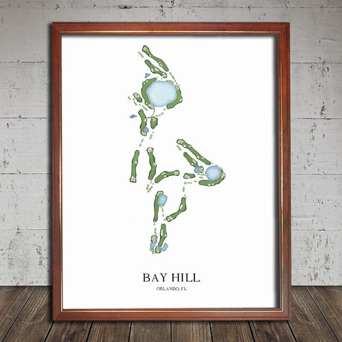 Golf Poster Enmarcado Layout Campo Arnold Palmer's Bay Hill 0
