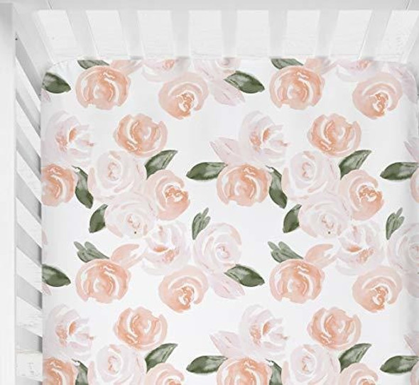 La Sabana De Cuna Ajustada Floral Para Bebes Sahaler Para 0