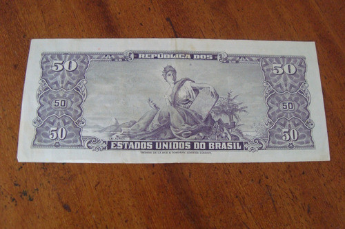 Cedula Brasil 50 Cruzeiros Princesa Isabel / O C De Bulhoes 1