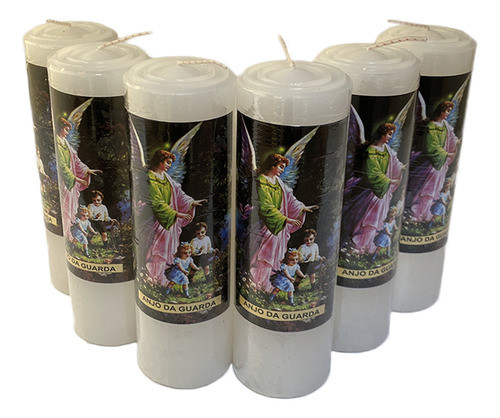 Velas 7 Dias Branca Anjo Da Guarda Kit 6 Unidades 1