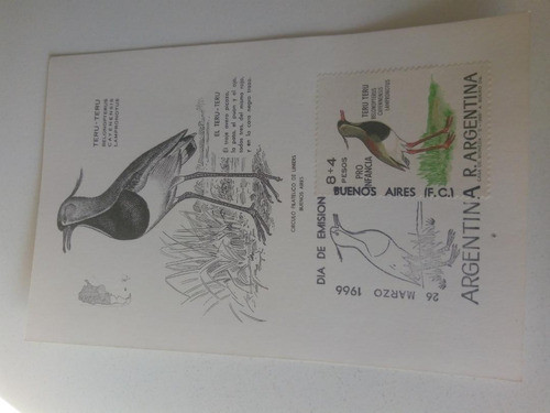 Tarjeta Filatelia Día De Emisión 26/3/66    Teru-teru 0