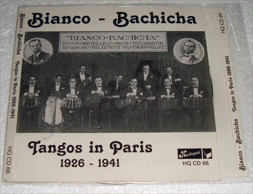 Bianco Bachicha Tangos In Paris 1926/41 Cd Ingles Kktus 0