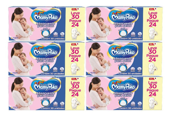 Kit Mamypoko Absorvente Para Seios Com 6 Caixas  30 Un Cada 0