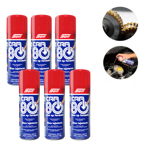 Descarbonizante Limpa Bico Injetor Carlub Kit 6un Spray 0
