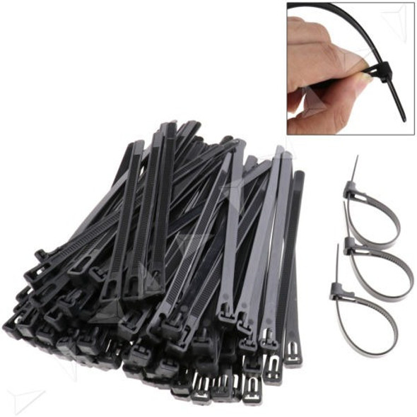 100pcs 8x150mm Cable Lazos Envolturas Negro Nylon Zip Cable 0