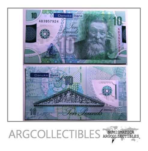 Irlanda Del Norte Billete 10 Pounds Año 2017 Polimero Unc 0