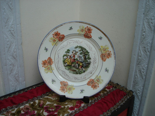 Plato Ingles Antiguo Con Escena De Epoca Para Decorar Vealo 0