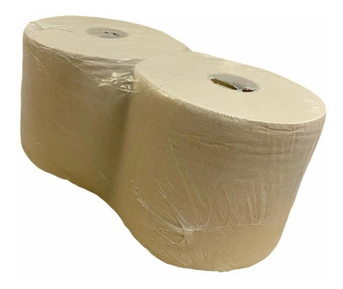 Rollo Bobina Papel Industrial Beige Doble Hoja 25x400 X2u En 0