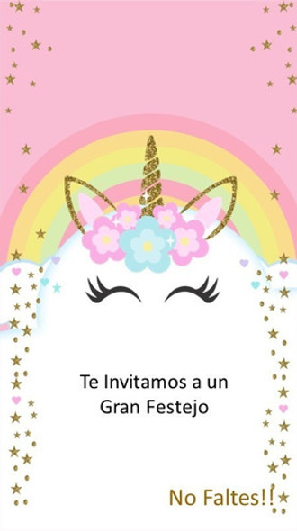 Video Tarjeta Invitación Digital- Unicornio Glitter 0