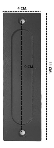 Cubeta Acero Negra Aplicar 11 Cm Puerta Corrediza Granero 1