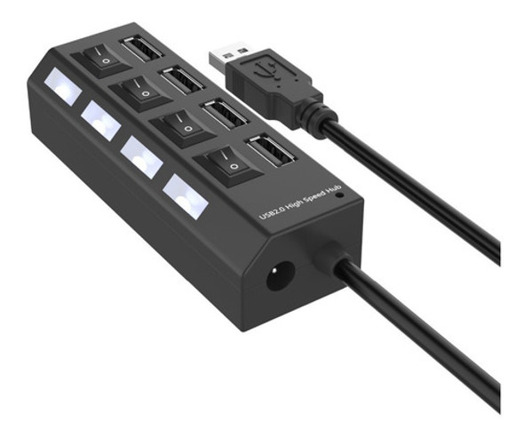 Hub - Multiplicador De Puertos Usb X 4, Interruptor 0