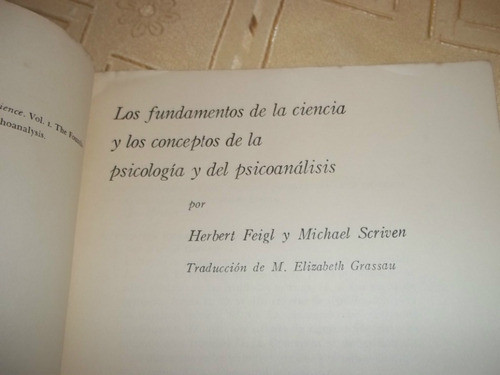 Los Fundamentos De Ciencia Los Conceptos De Psicologia Feigl 1