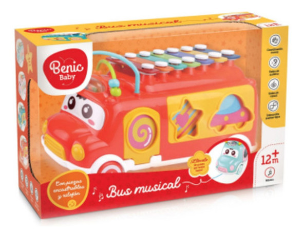 Autobús Musical Para Bebé Instrumento Xilófono De Arrastre 0