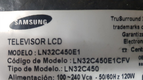 Placa Inverter Tv Lcd Samsung Ln32c450e1 1