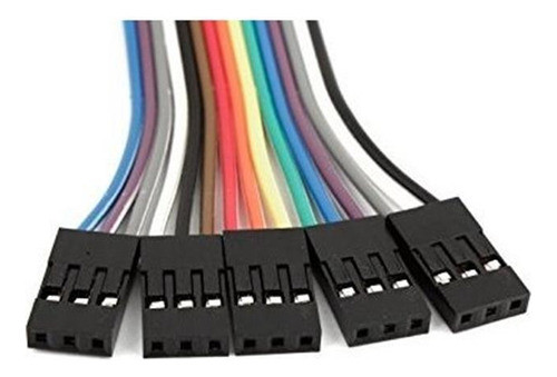 Uxcell 10cm 254mm 3 Pines Hembra A Hembra Ff Jumper Cable Co 1