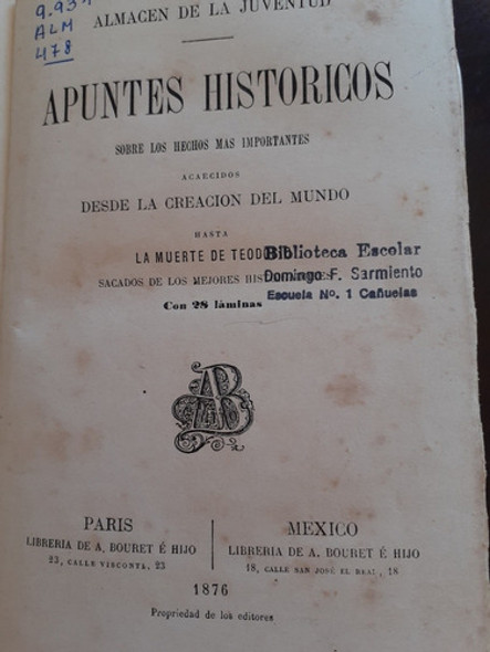 Apuntes Históricos Almacén De La Juventud 1876 0 Apuntes Históricos Almacén De La Juventud 1876 0