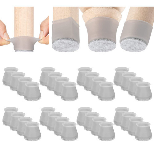 Regatones Para Sillas Silicona, Gris - Medium - Pack 32u 0