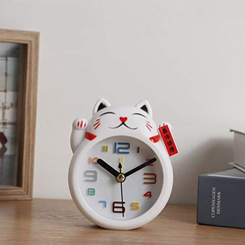 Besportble Desk Clock Bells Lucky Cat Student Kids Despertad 1