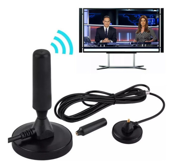 Antena Tv Digital Hd Interior Canales De Aire Cable 5m 1