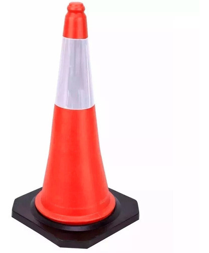 Cono Vial Naranja Semi Flexible 75cm Base Rigida Pesada 0