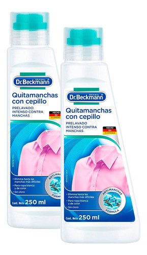 Quitamanchas Con Cepillo Dr. Beckmann Ropa Blanca Y Color X2 0