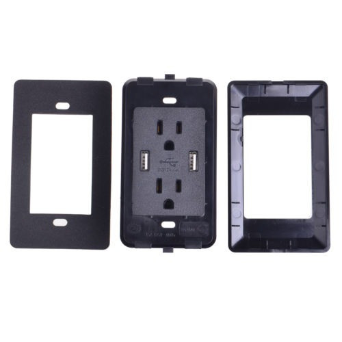 3pk Dual Usb Port Pared Cargador Dock Estación Zócalo Poder 1