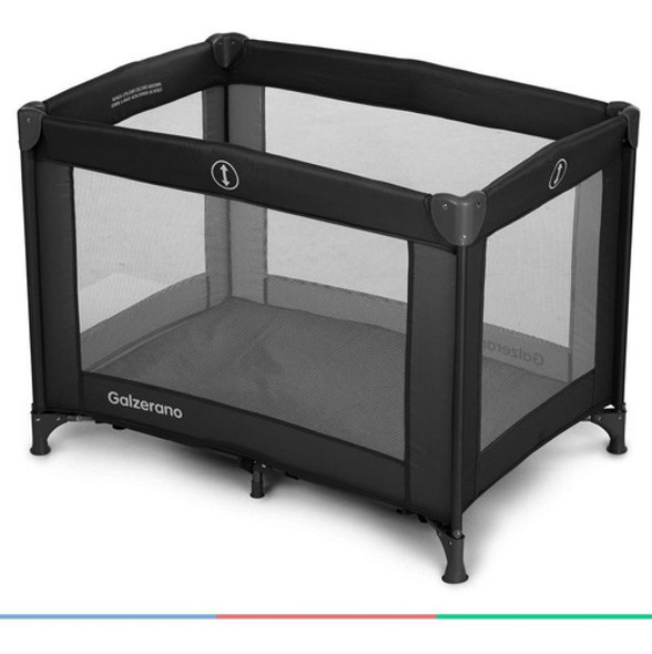 Berço Para Bebe Cercado Tela Galzerano Portátil Preto 0