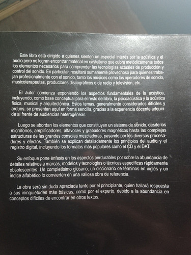 Acústica Y Sist De Sonido  Federico Miyara (formato Papel) 1
