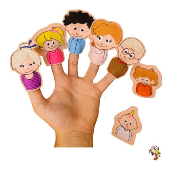 Set X7 Famila Completa De Titeres De Dedo Familia Bordados 1 Set X7 Famila Completa De Titeres De Dedo Familia Bordados 1