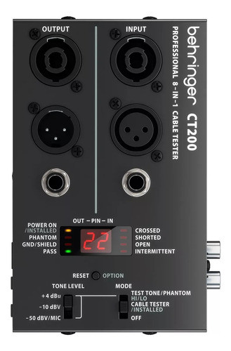 Cable Tester Behringer Ct200 3 Modos Probador Cables 8 En 1 0