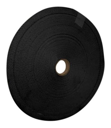 Cadarço Chato Sarjado Preto De Algodão 10mm Com 50 Metros 0