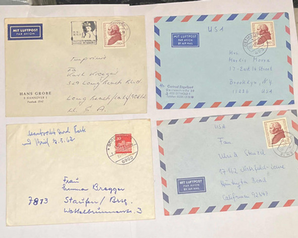 Sello Correo Antiguo Alemán 4 Sobre Estampillas Filatelia 0 Sello Correo Antiguo Alemán 4 Sobre Estampillas Filatelia 0