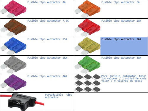 Pack 40x Fusible Tipo Automotor 20a Automotriz Amarillo 1