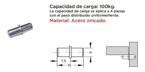 Soportes Metalico Pituto 5/5 Estante Regulable 1000 Unidades 1