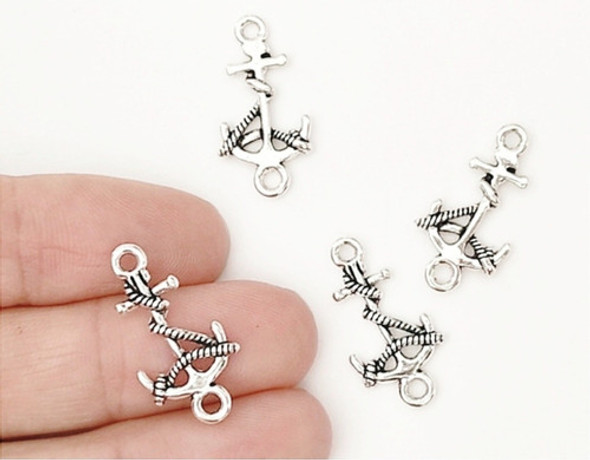 10 Dijes Conectores Anclas De Metal Bijou Pulseras Collar 0