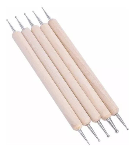 Bolillo Asb X5 Unidades Acero Inoxidable Dhz386 Mango Madera 0