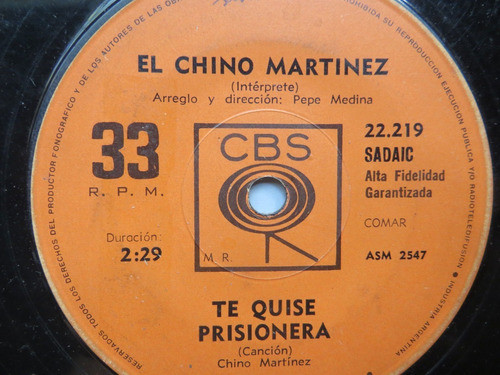 El Chino Martinez El Surero + Te Quise Prisionera Cbs 22219 1