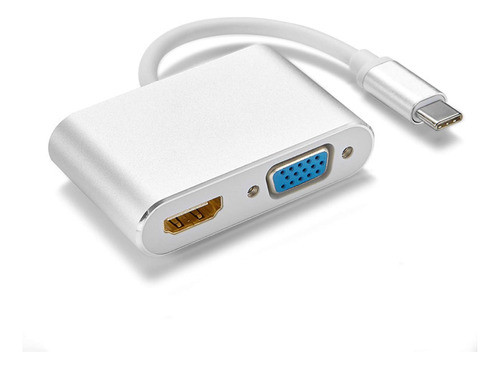 Adaptador Ymy, 2 En 1, De Usb-c A Hdmi 4k A 30hz + Vga 1080p 0