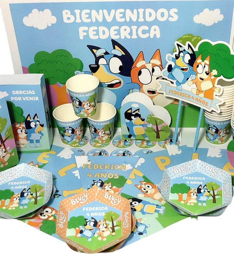Cotillón Infantil Personalizado Premium X 15 Bluey Y Bingo 0