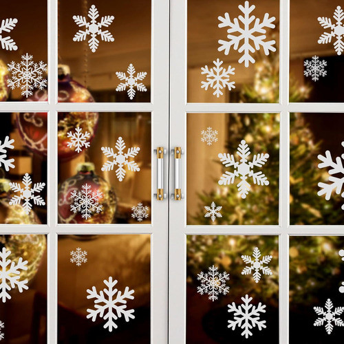 Pegatinas Decoración Navidad Copo Nieve Ventana Adorno Navid 1