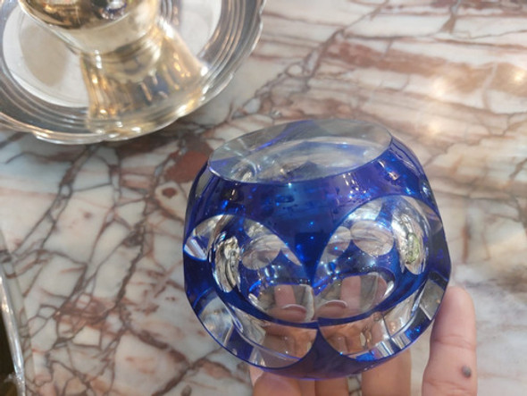 Bonito Cenicero Art Deco Azul Encamisado 1