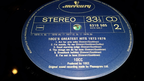 10cc Greatest Hits 1972 1978 Lp Vinilo Insert Germany 1979 1