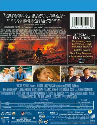 Blu-ray Legends Of The Fall / Leyendas De Pasion 1